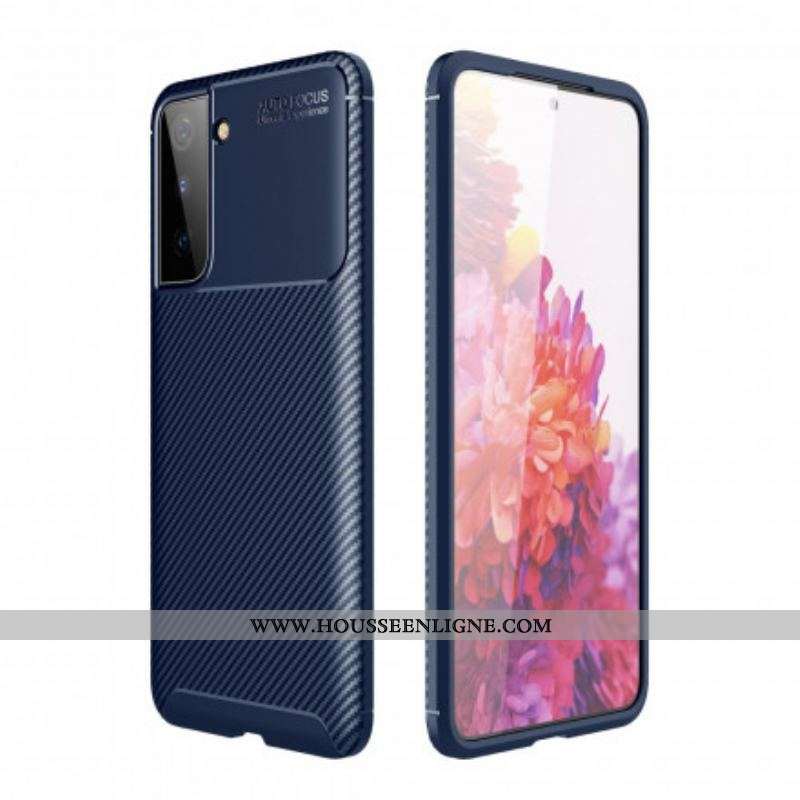 Coque Samsung Galaxy S21 Plus 5G Flexible Texture Fibre Carbone