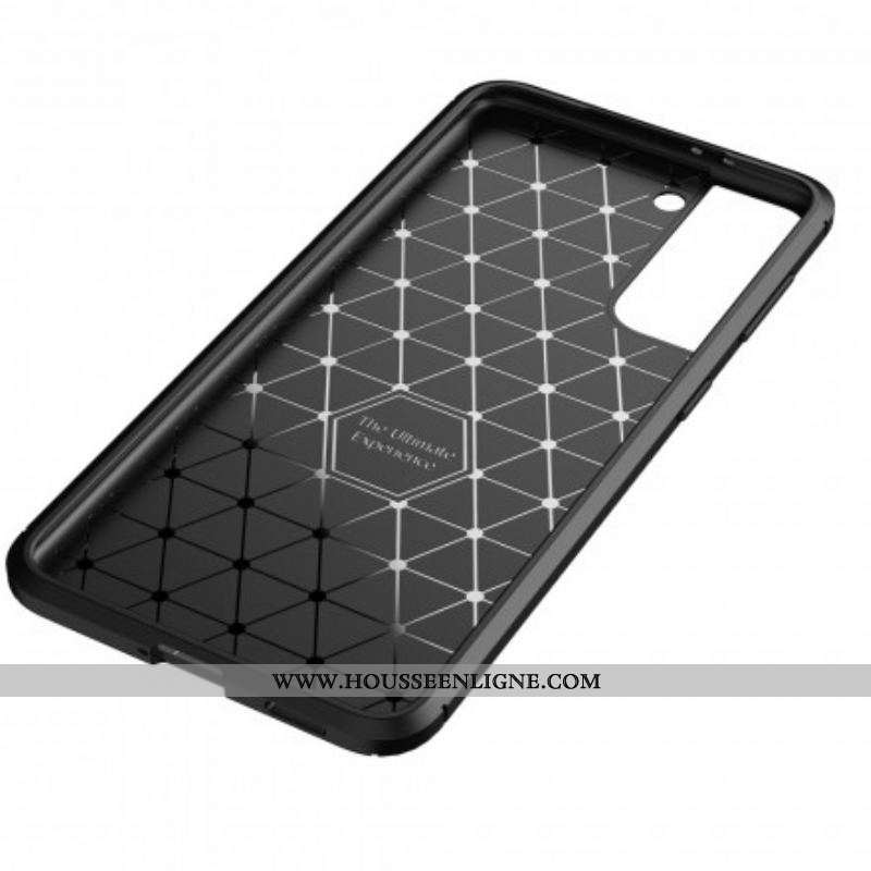 Coque Samsung Galaxy S21 Plus 5G Flexible Texture Fibre Carbone