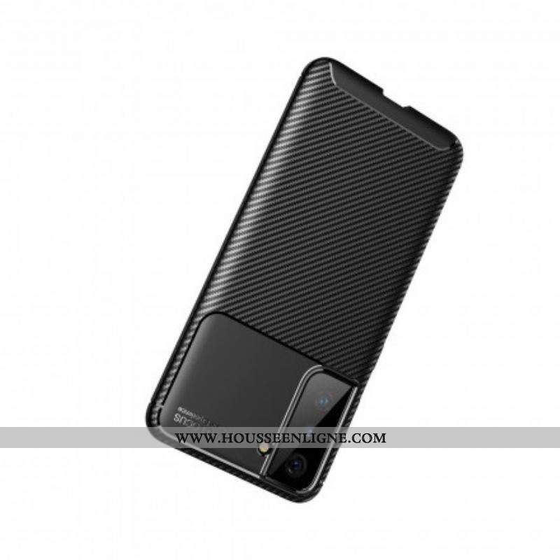 Coque Samsung Galaxy S21 Plus 5G Flexible Texture Fibre Carbone