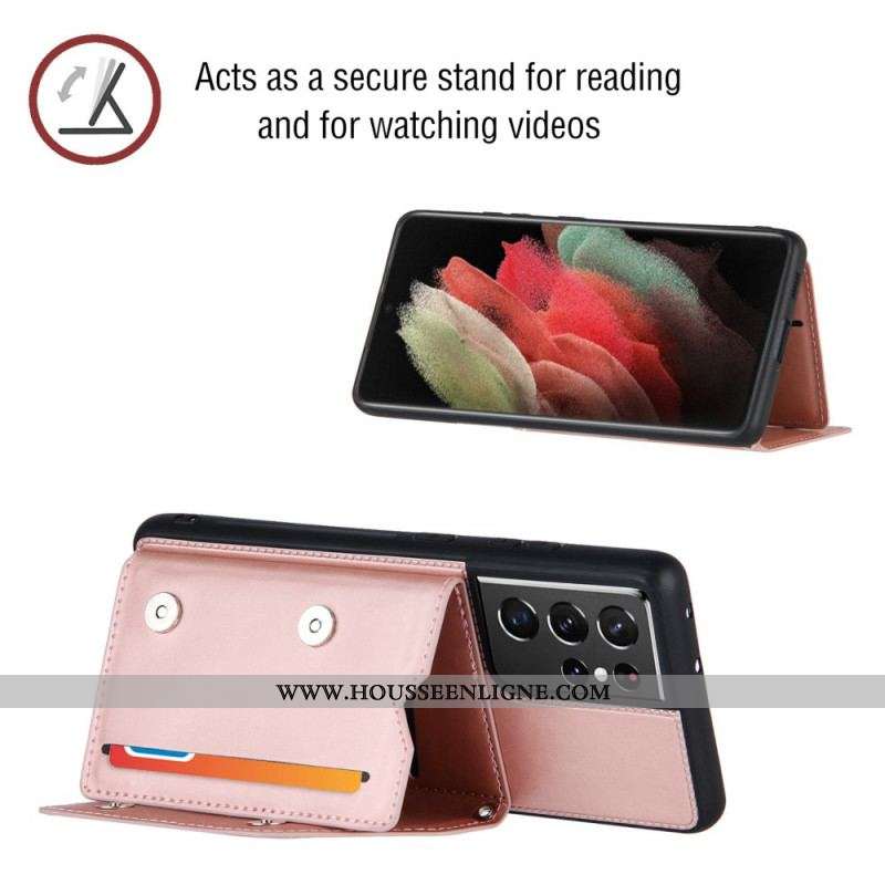 Coque Samsung Galaxy S21 Ultra 5G Bandoulière Porte-cartes