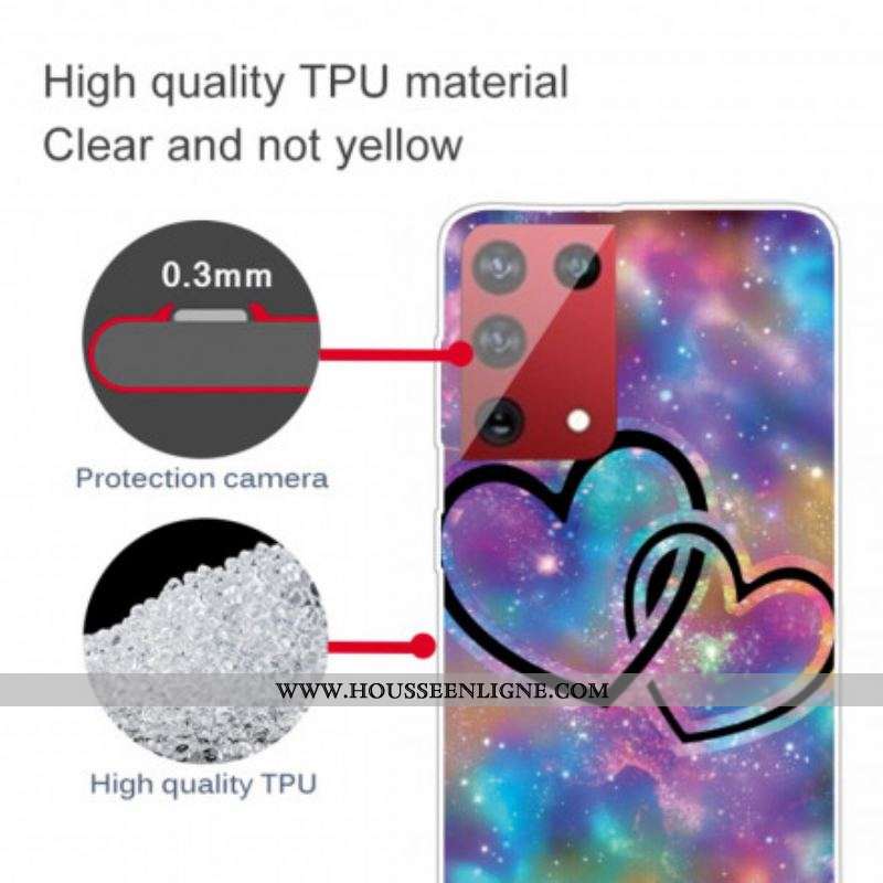 Coque Samsung Galaxy S21 Ultra 5G Coeurs Enchaînés
