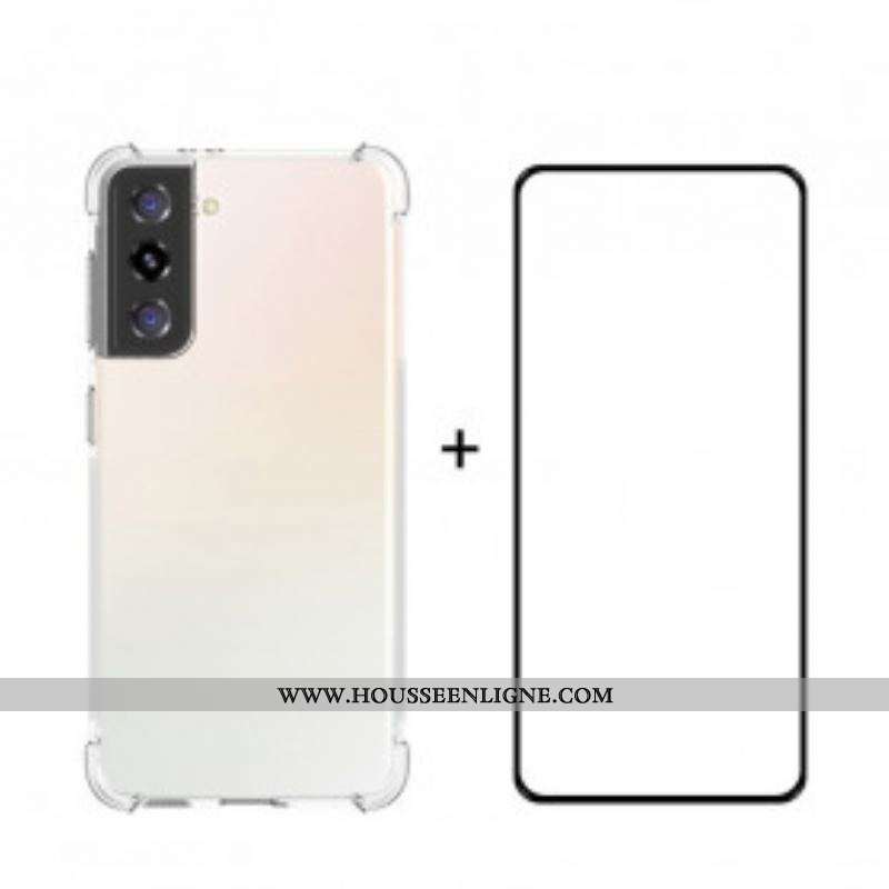 Coque Samsung Galaxy S21 Ultra 5G Combo Coque et Verre trempée ENKAY