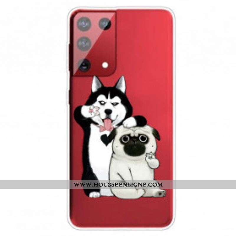 Coque Samsung Galaxy S21 Ultra 5G Drôles de Chiens