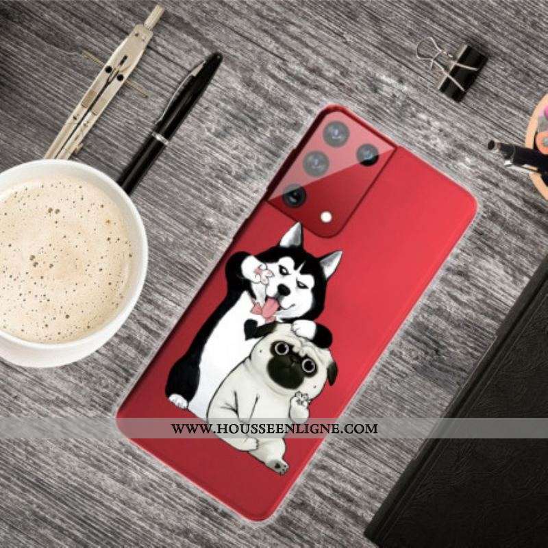 Coque Samsung Galaxy S21 Ultra 5G Drôles de Chiens