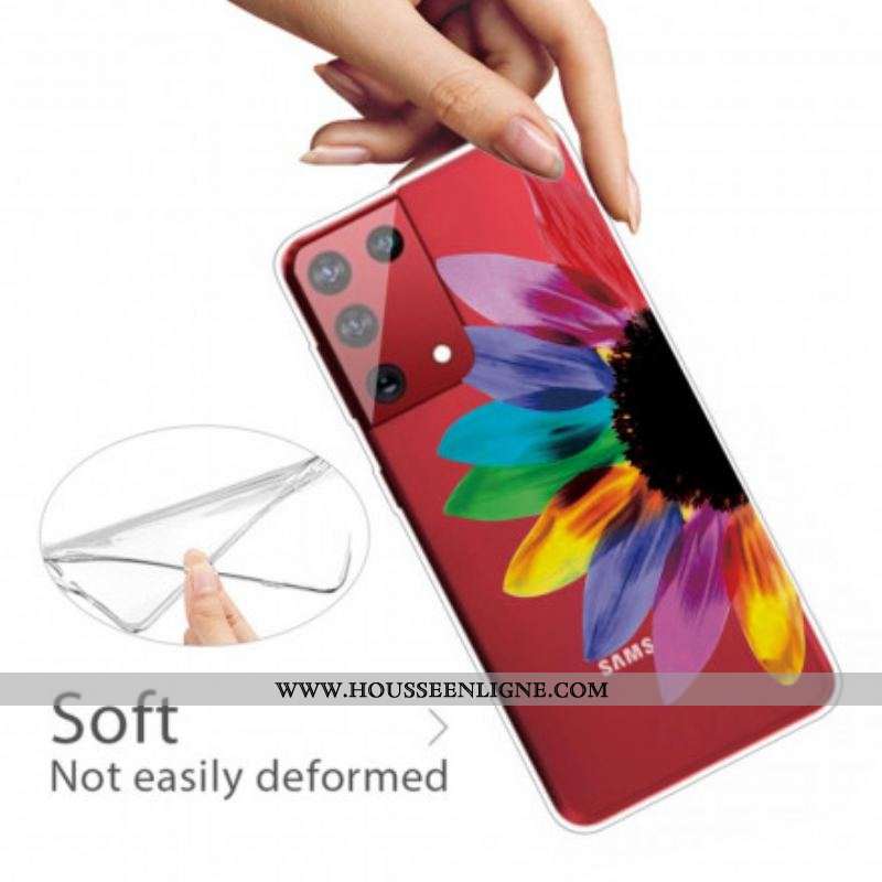 Coque Samsung Galaxy S21 Ultra 5G Fleur Colorée