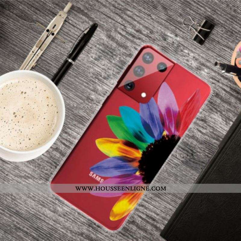 Coque Samsung Galaxy S21 Ultra 5G Fleur Colorée