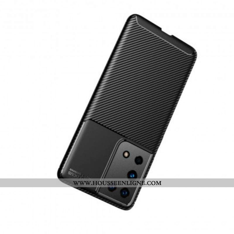 Coque Samsung Galaxy S21 Ultra 5G Flexible Texture Fibre Carbone