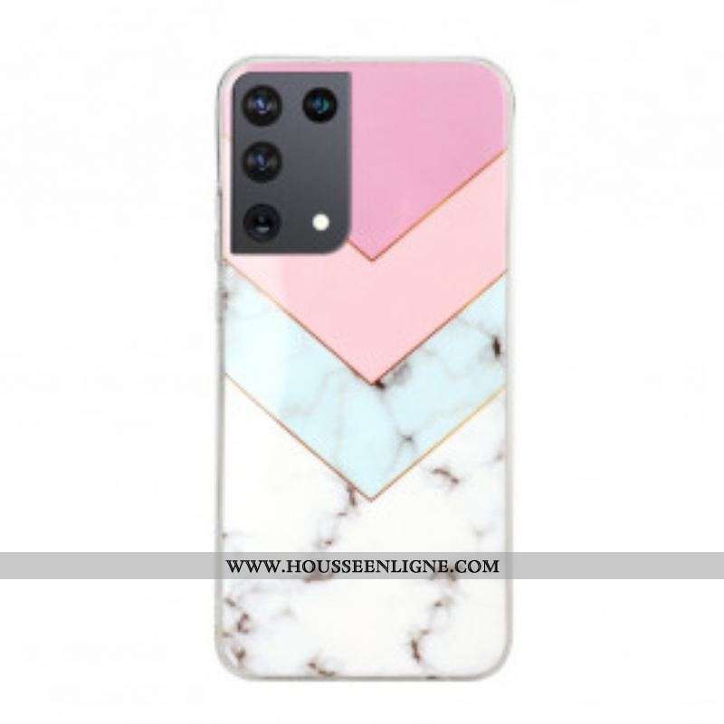 Coque Samsung Galaxy S21 Ultra 5G Marbre Glamour Colorée