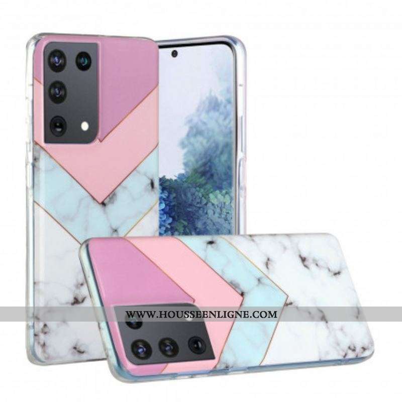 Coque Samsung Galaxy S21 Ultra 5G Marbre Glamour Colorée