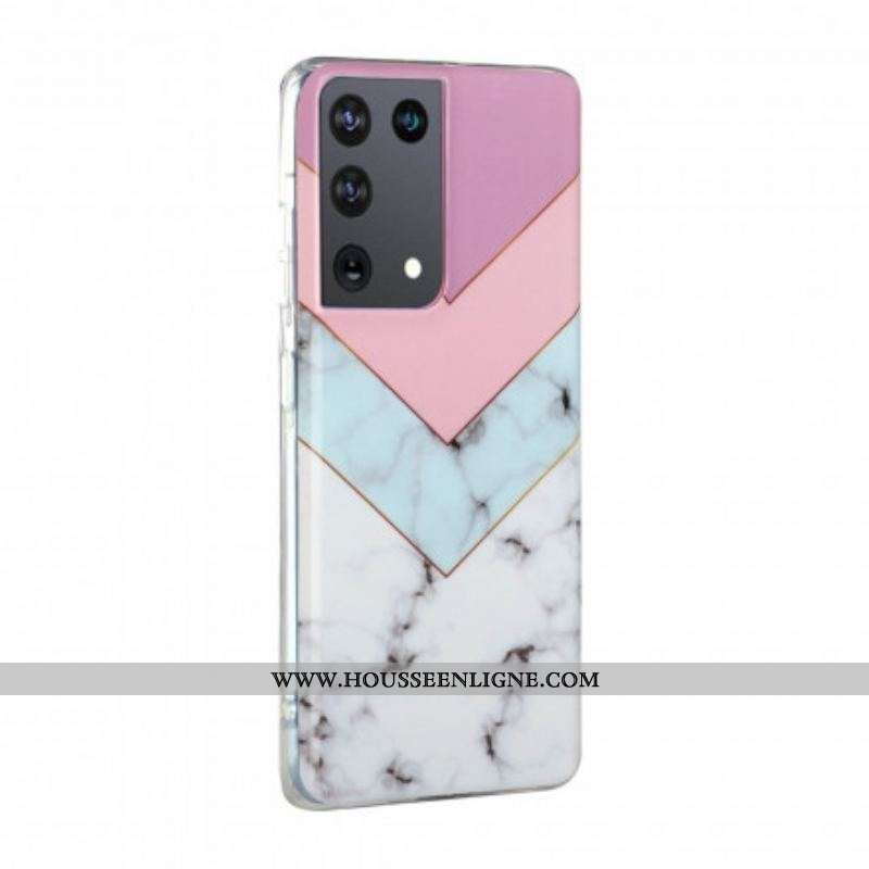 Coque Samsung Galaxy S21 Ultra 5G Marbre Glamour Colorée