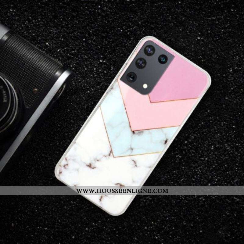 Coque Samsung Galaxy S21 Ultra 5G Marbre Glamour Colorée
