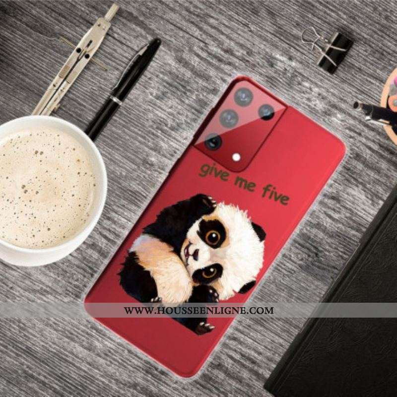 Coque Samsung Galaxy S21 Ultra 5G Panda Give Me Five