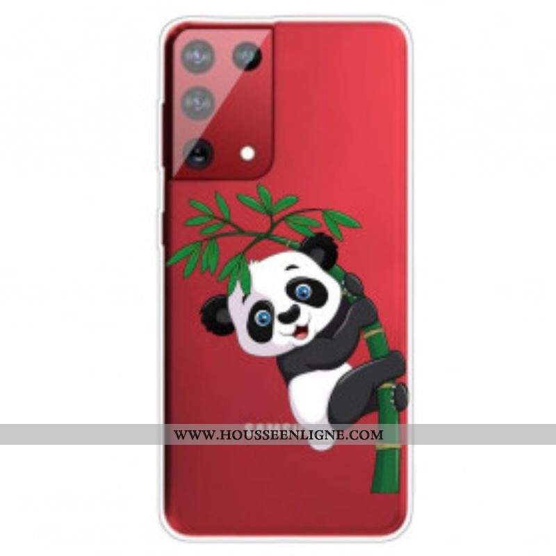 Coque Samsung Galaxy S21 Ultra 5G Panda Sur Le Bambou