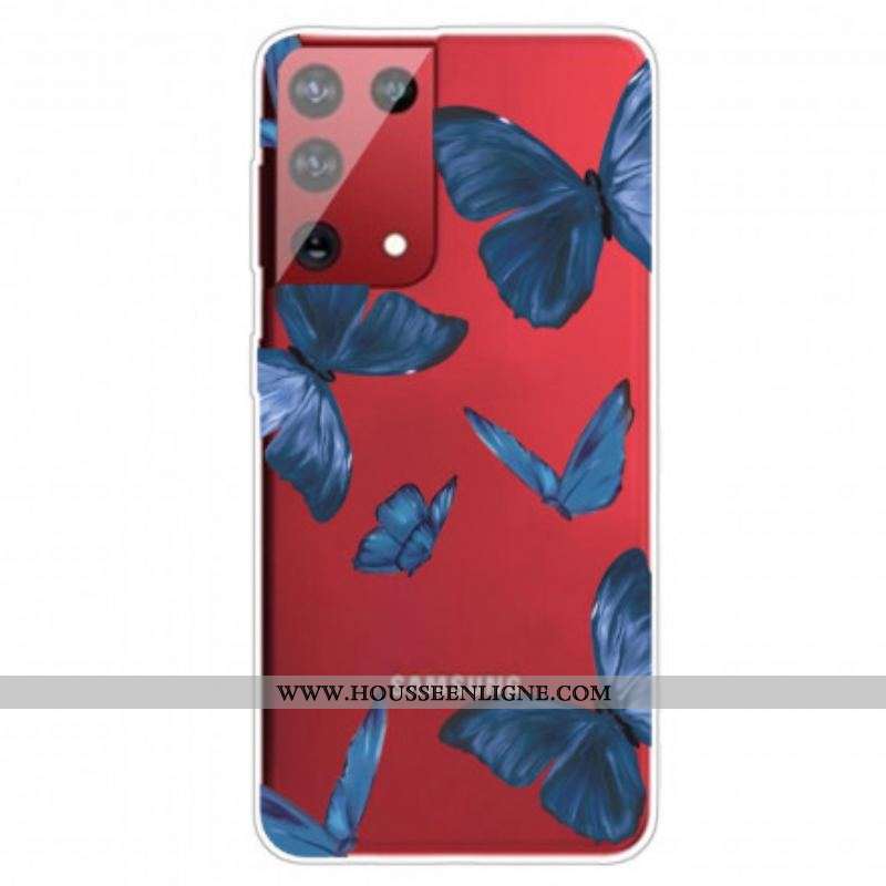 Coque Samsung Galaxy S21 Ultra 5G Papillons Sauvages
