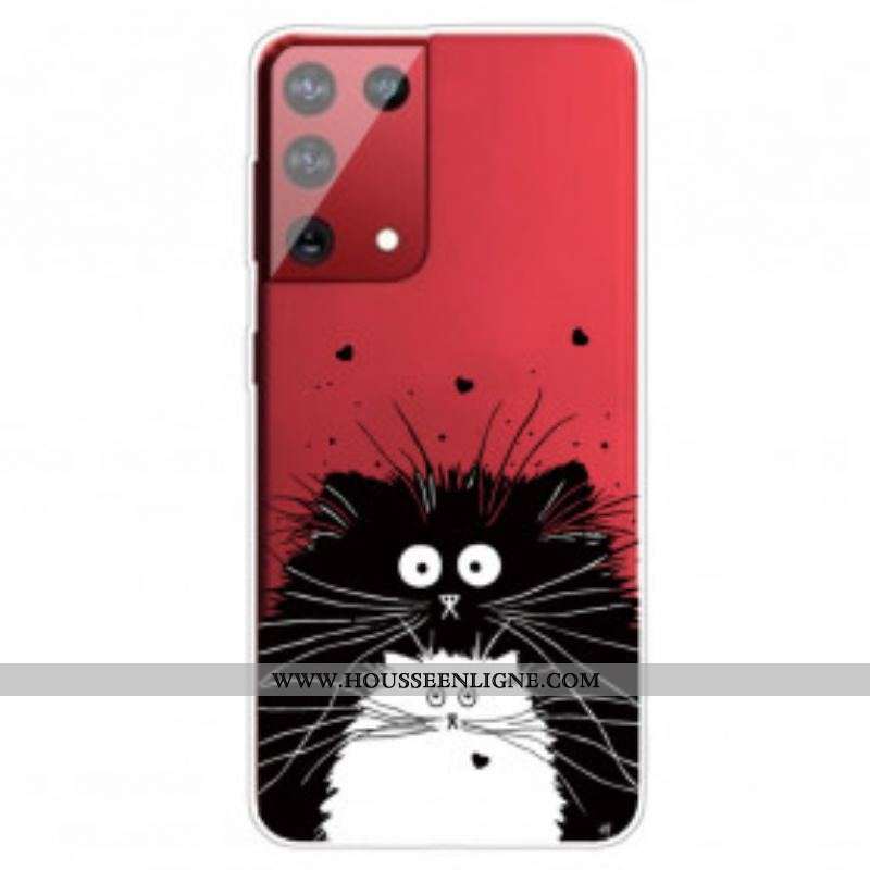 Coque Samsung Galaxy S21 Ultra 5G Regarde les Chats