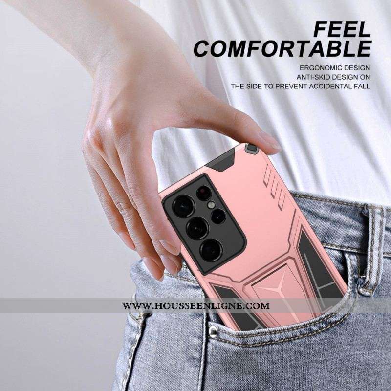 Coque Samsung Galaxy S21 Ultra 5G Résistante Support Amovible