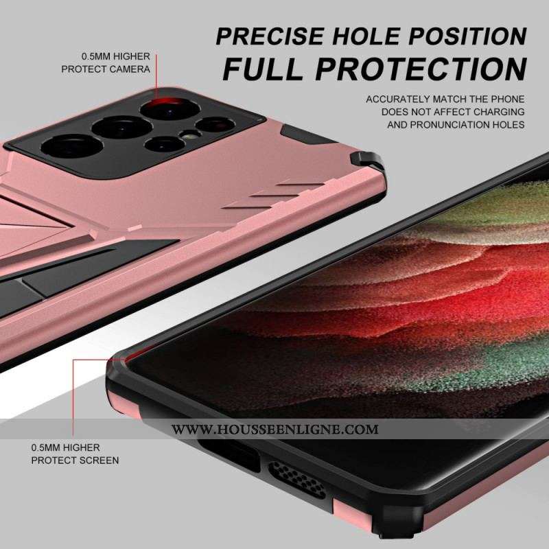 Coque Samsung Galaxy S21 Ultra 5G Résistante Support Amovible