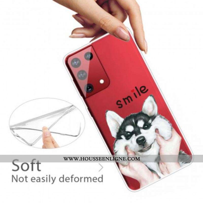 Coque Samsung Galaxy S21 Ultra 5G Smile Dog