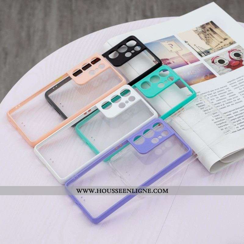 Coque Samsung Galaxy S21 Ultra 5G Transparente Contour Coloré