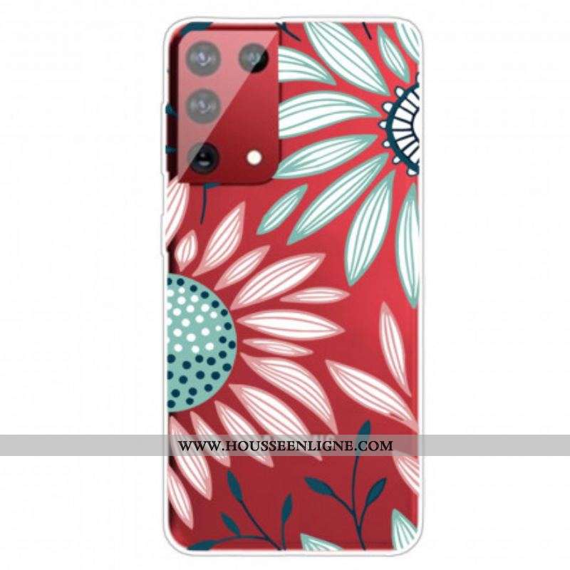 Coque Samsung Galaxy S21 Ultra 5G Transparente Une Fleur