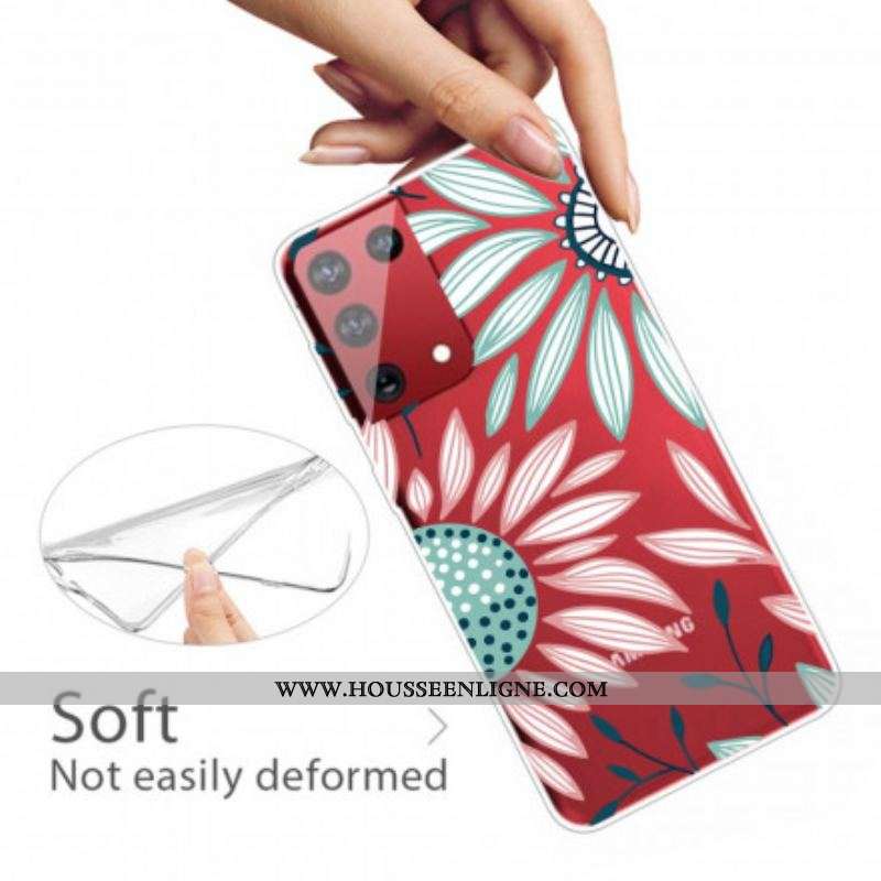Coque Samsung Galaxy S21 Ultra 5G Transparente Une Fleur