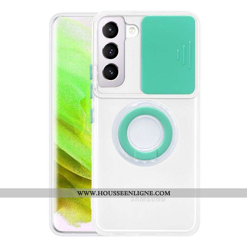 Coque Samsung Galaxy S22 5G Anneau-Support et Protège-Lentilles