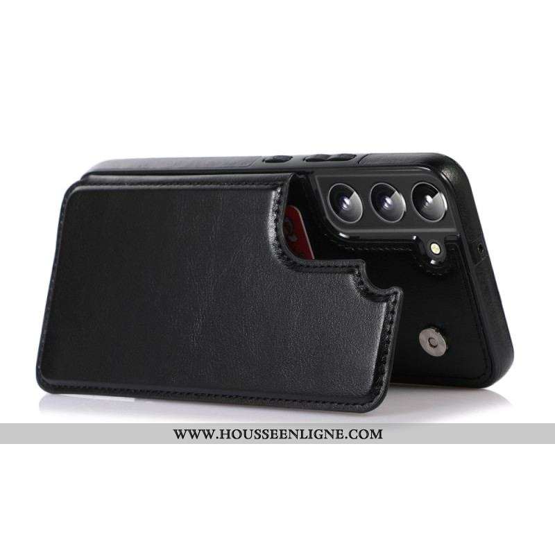 Coque Samsung Galaxy S22 5G Design Cuir Porte-Cartes Support
