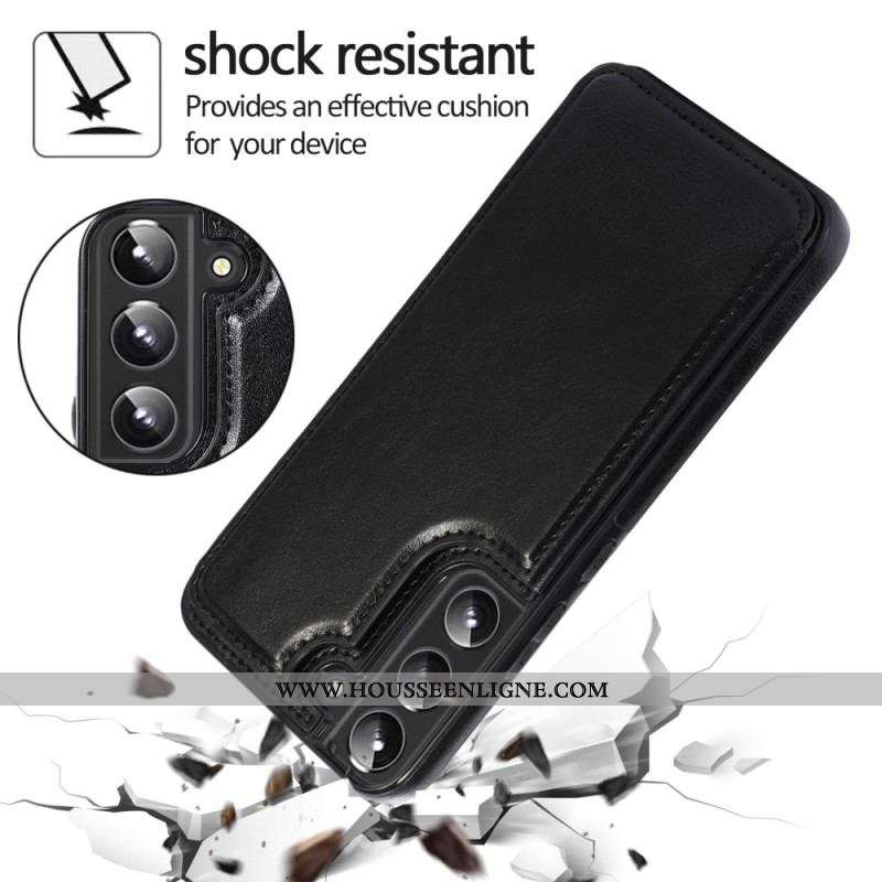 Coque Samsung Galaxy S22 5G Design Cuir Porte-Cartes Support