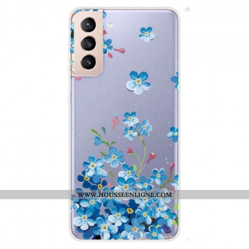 Coque Samsung Galaxy S22 5G Fleurs Bleues