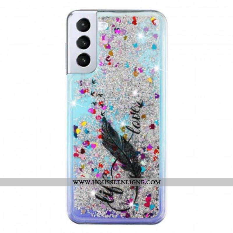 Coque Samsung Galaxy S22 5G Life & Love Paillettes