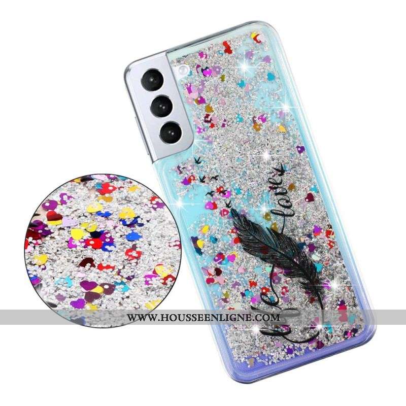 Coque Samsung Galaxy S22 5G Life & Love Paillettes