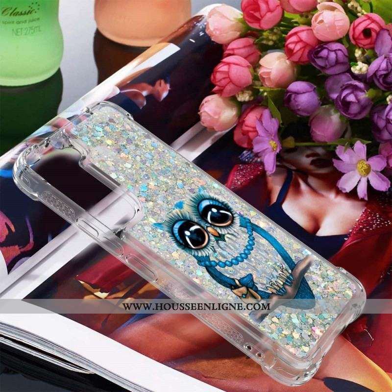 Coque Samsung Galaxy S22 5G Miss Hibou Paillettes