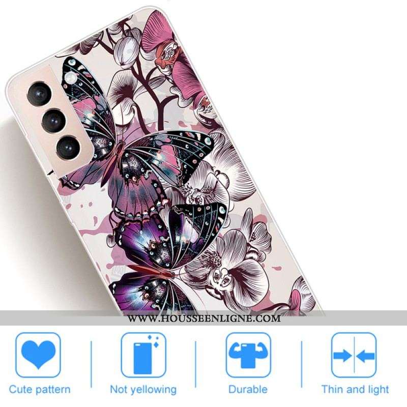 Coque Samsung Galaxy S22 5G Papillons Colorés