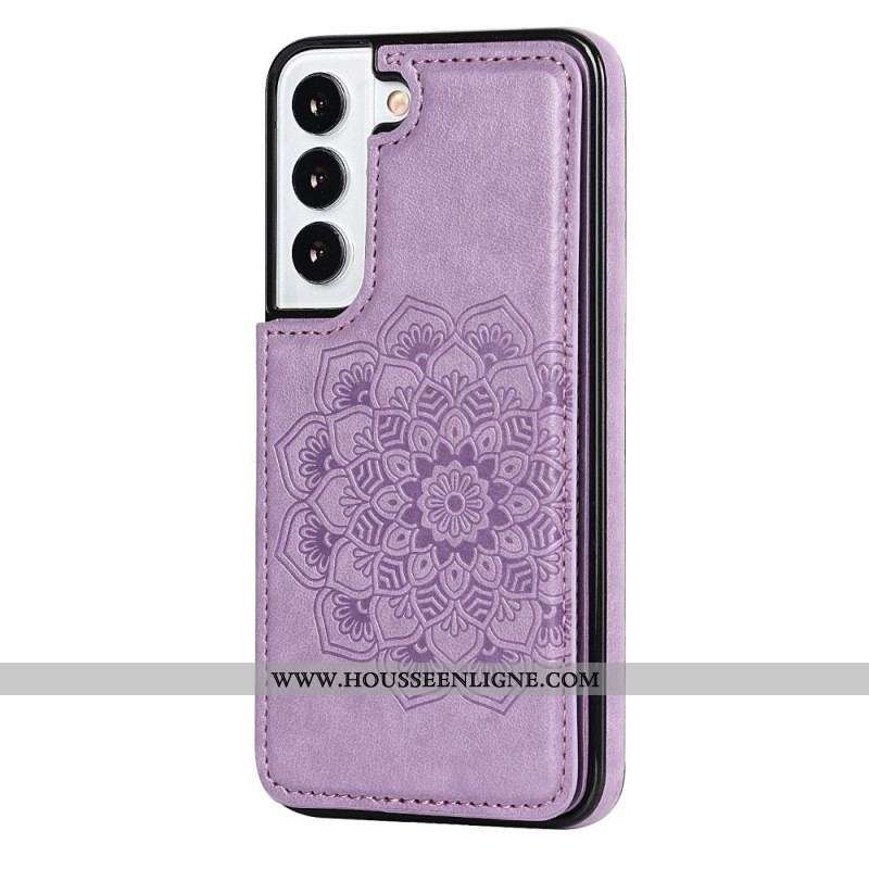 Coque Samsung Galaxy S22 5G Porte-Cartes Impression Mandala