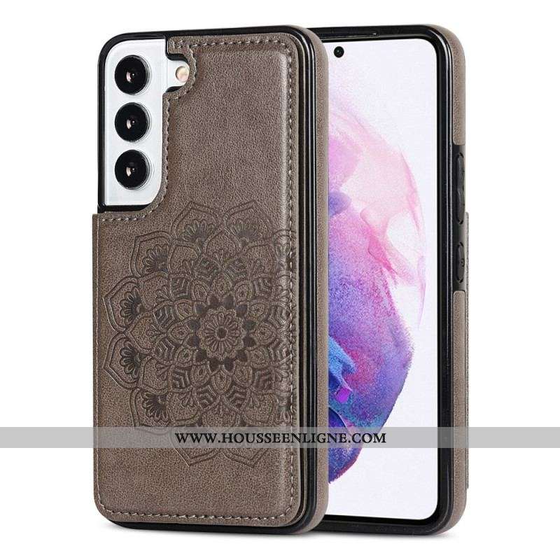 Coque Samsung Galaxy S22 5G Porte-Cartes Impression Mandala