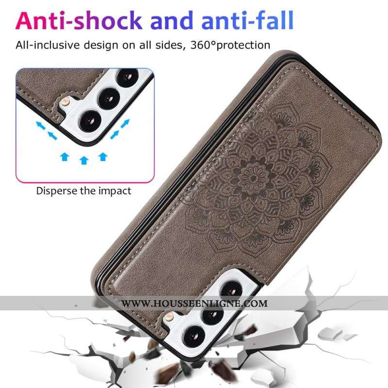 Coque Samsung Galaxy S22 5G Porte-Cartes Impression Mandala