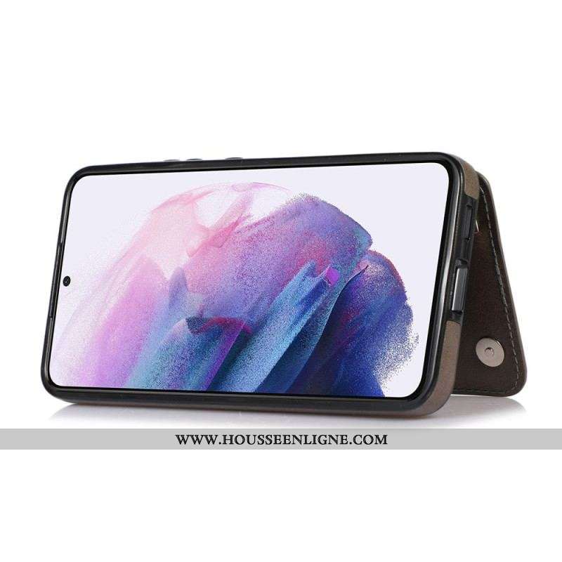 Coque Samsung Galaxy S22 5G Simili Cuir Porte-Cartes Support Fleurs