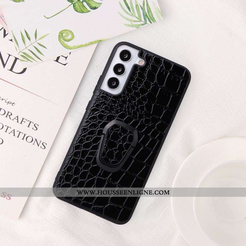 Coque Samsung Galaxy S22 5G Style Crocodile Anneau-Support