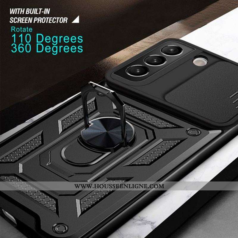 Coque Samsung Galaxy S22 5G Support et Protège-Lentilles Design