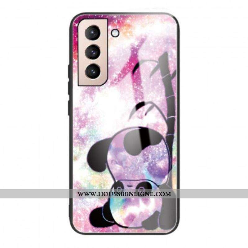 Coque Samsung Galaxy S22 5G Verre Trempé Panda et Bambou