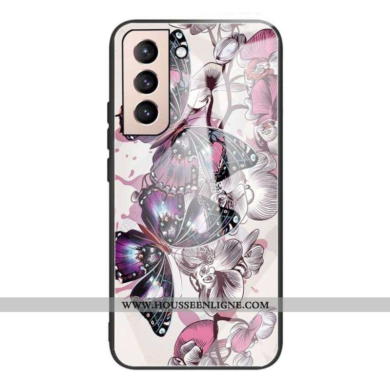 Coque Samsung Galaxy S22 5G Verre Trempé Variation Papillons