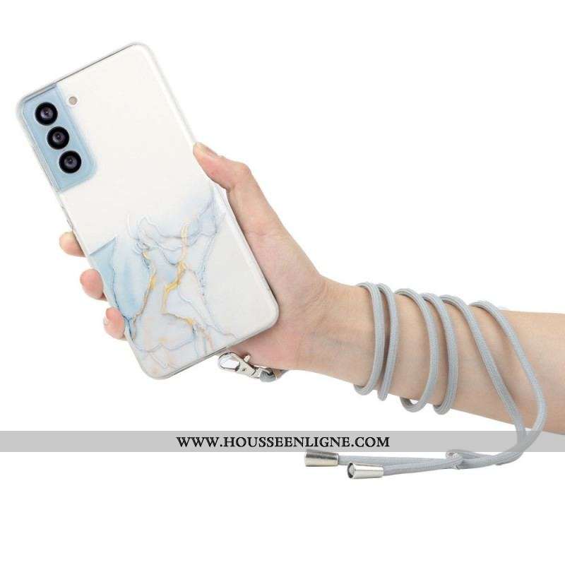 Coque Samsung Galaxy S22 5G à Cordon Marbre
