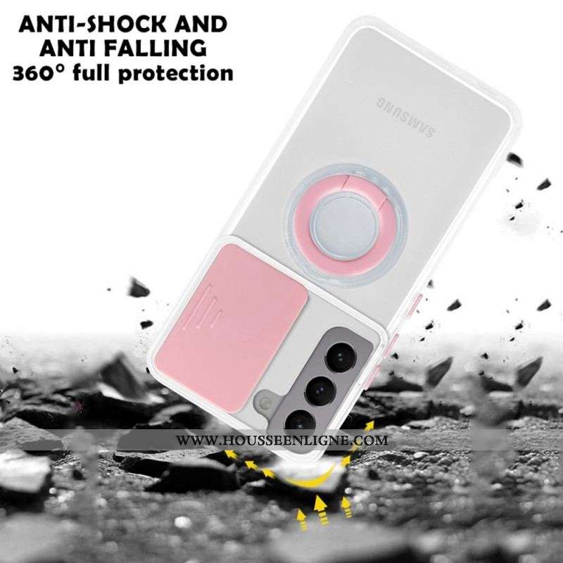 Coque Samsung Galaxy S22 Plus 5G Anneau-Support et Protège-Lentilles