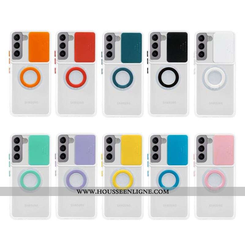 Coque Samsung Galaxy S22 Plus 5G Anneau-Support et Protège-Lentilles