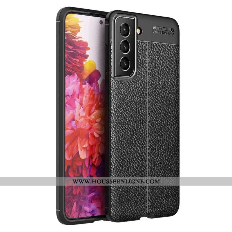Coque Samsung Galaxy S22 Plus 5G Effet Cuir Litchi Double Line