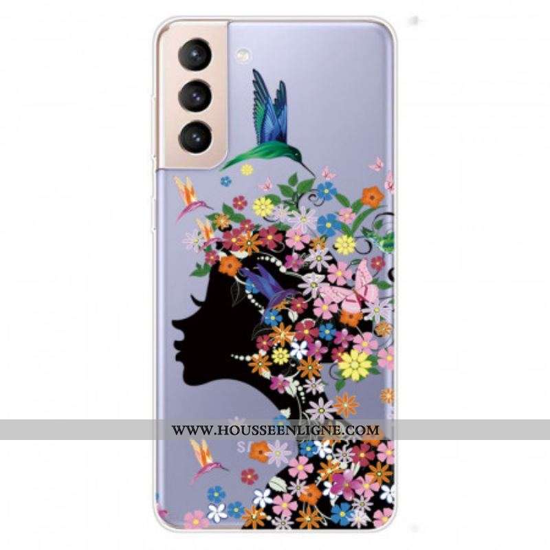 Coque Samsung Galaxy S22 Plus 5G Jolie Tête Fleurie