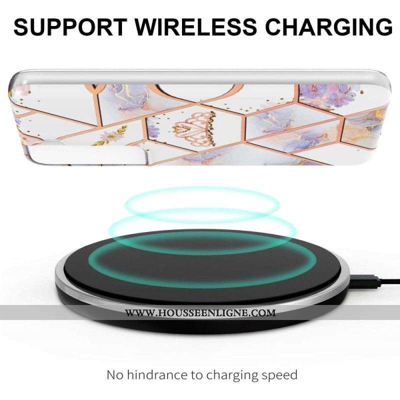 Coque Samsung Galaxy S22 Plus 5G Marbrée Couronne