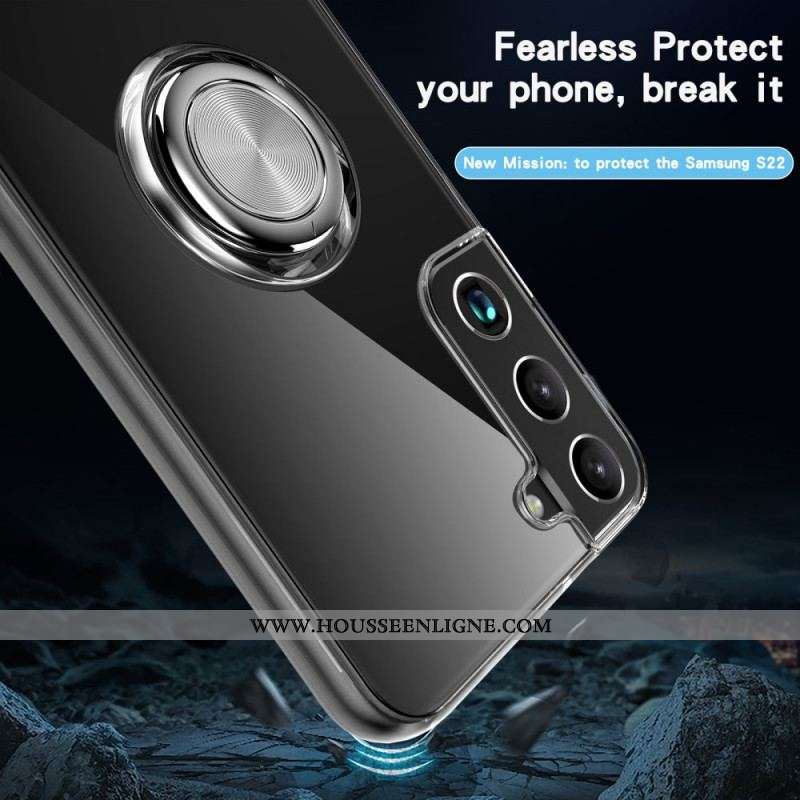 Coque Samsung Galaxy S22 Plus 5G Transparente Anneau-Support