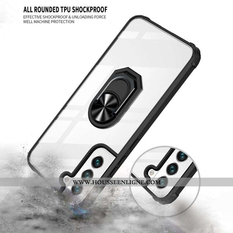 Coque Samsung Galaxy S22 Plus 5G Transparente avec Anneau-Support