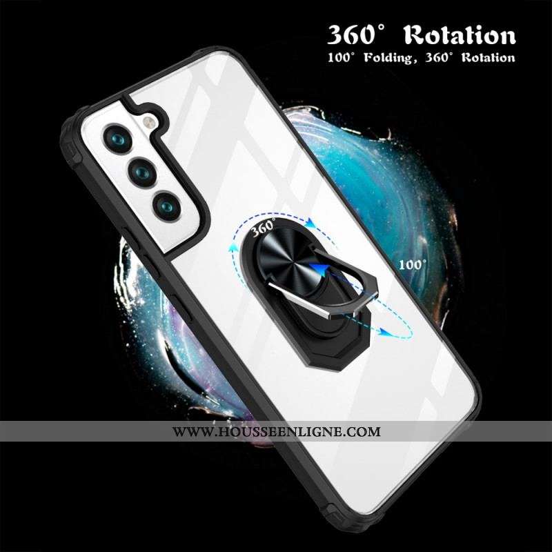Coque Samsung Galaxy S22 Plus 5G Transparente avec Anneau-Support